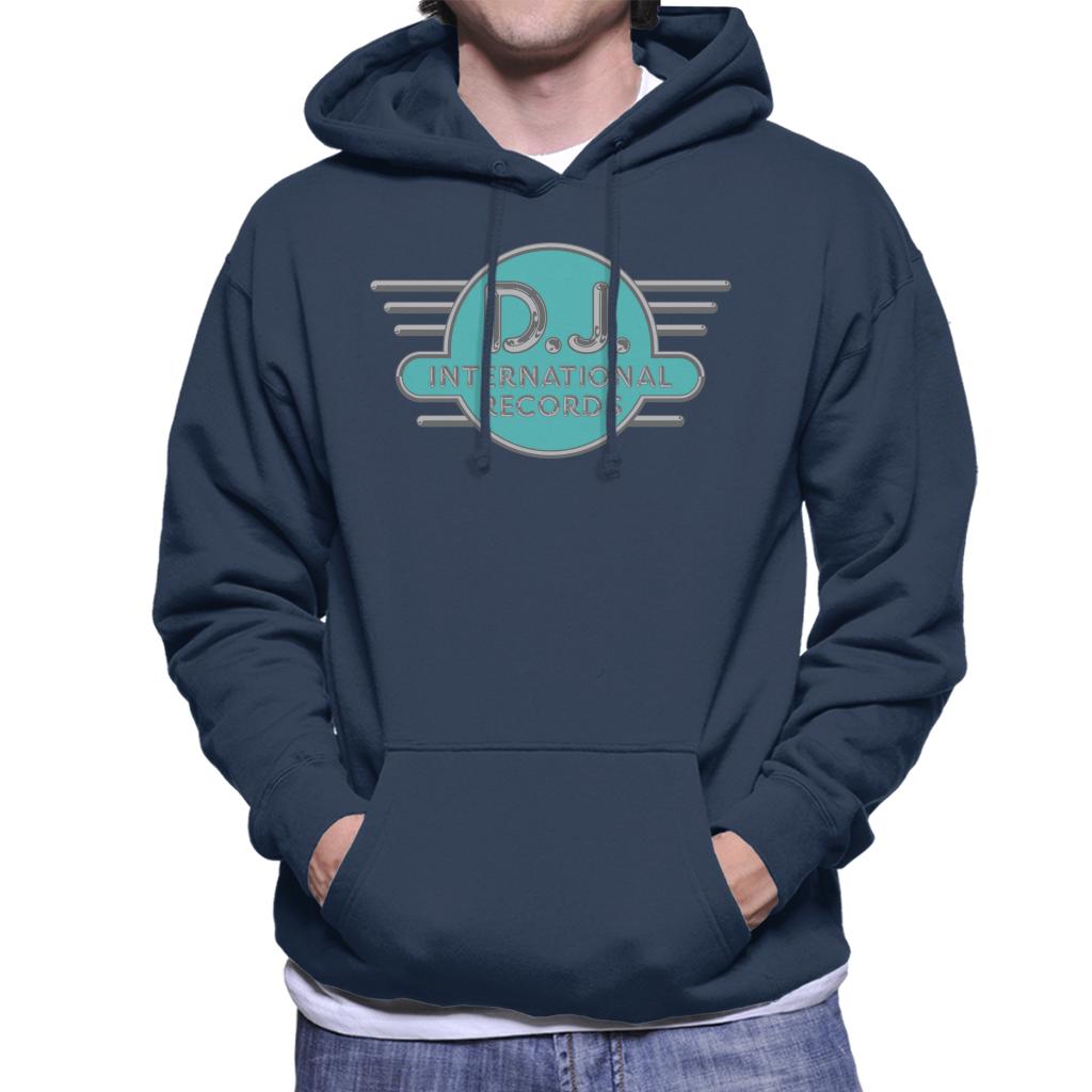DJ International Records Cyan Logo Men's Hooded Sweatshirt product image 4