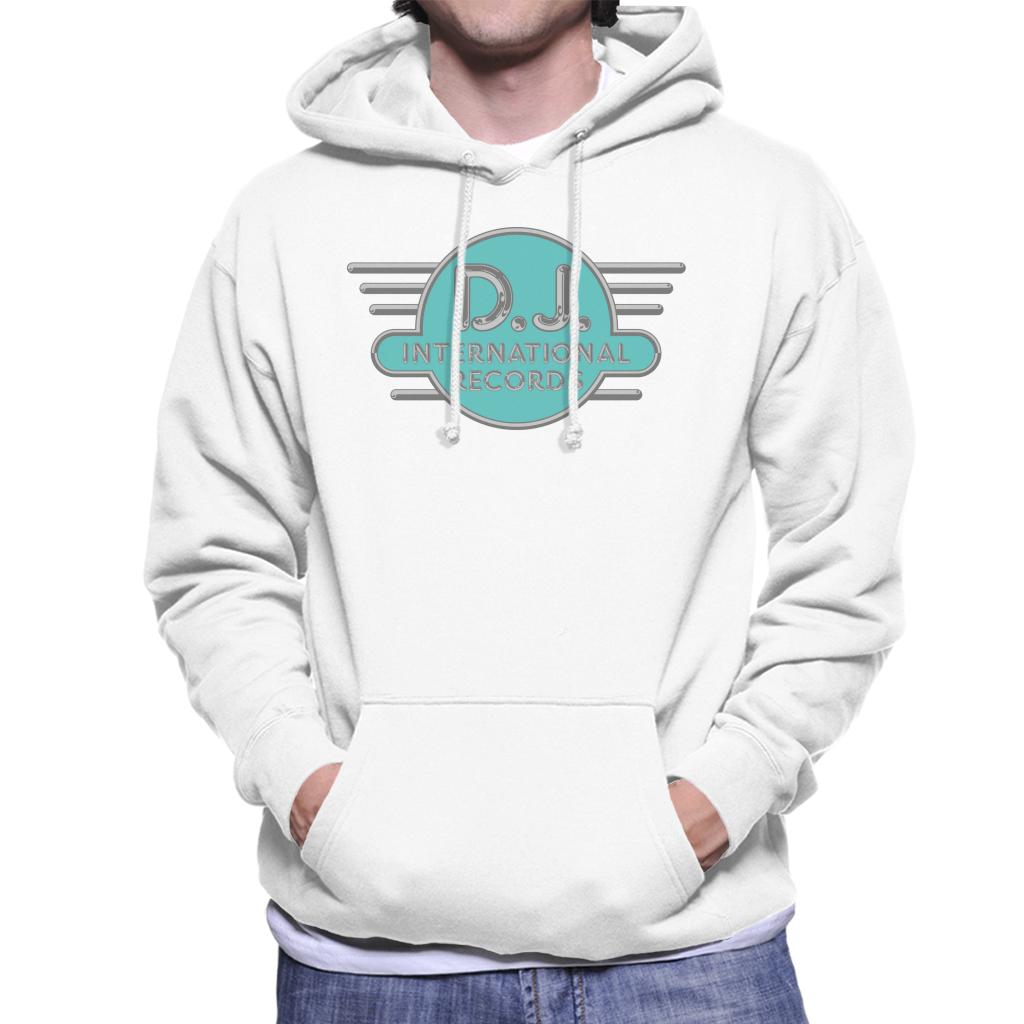 DJ International Records Cyan Logo Men's Hooded Sweatshirt product image 1