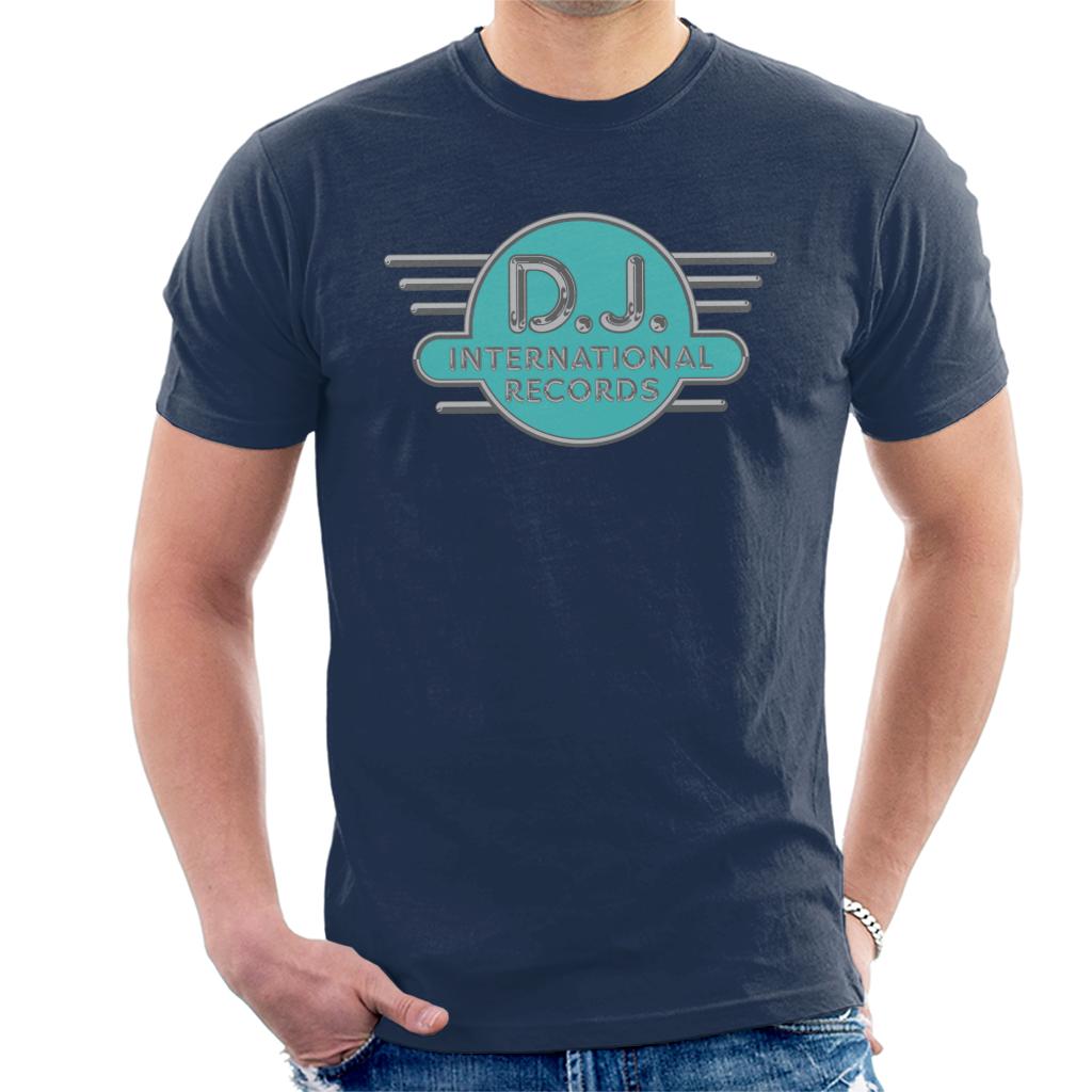 DJ International Records Cyan Logo Men's T-Shirt product image 4