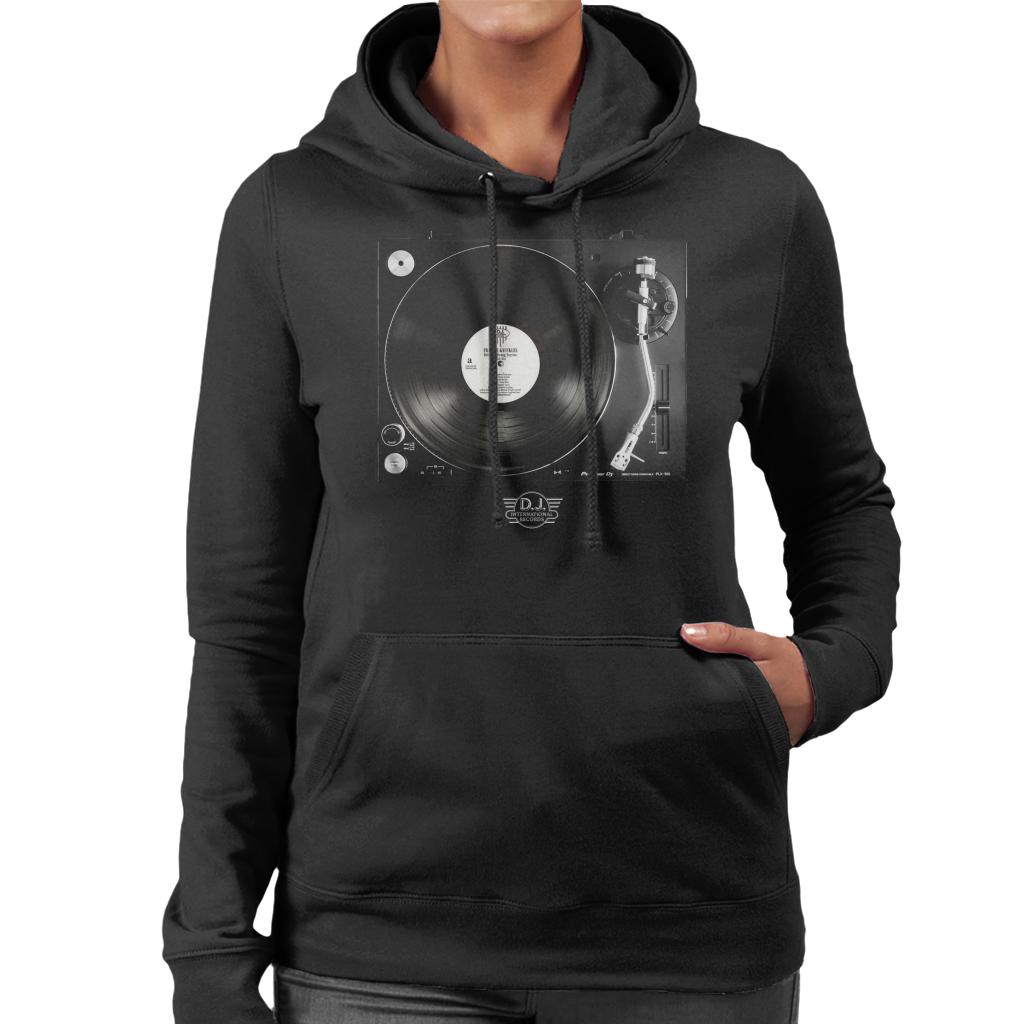DJ International Records Turntable Women's Hooded Sweatshirt product image 1