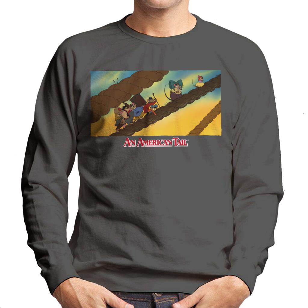 An American Tail Fievel And Family On Rope Men's Sweatshirt product image 4