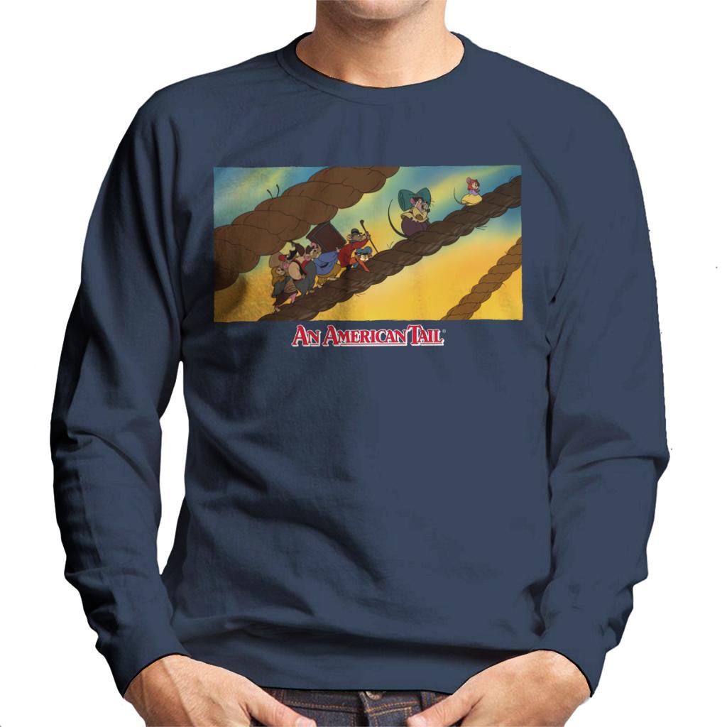 An American Tail Fievel And Family On Rope Men's Sweatshirt product image 6