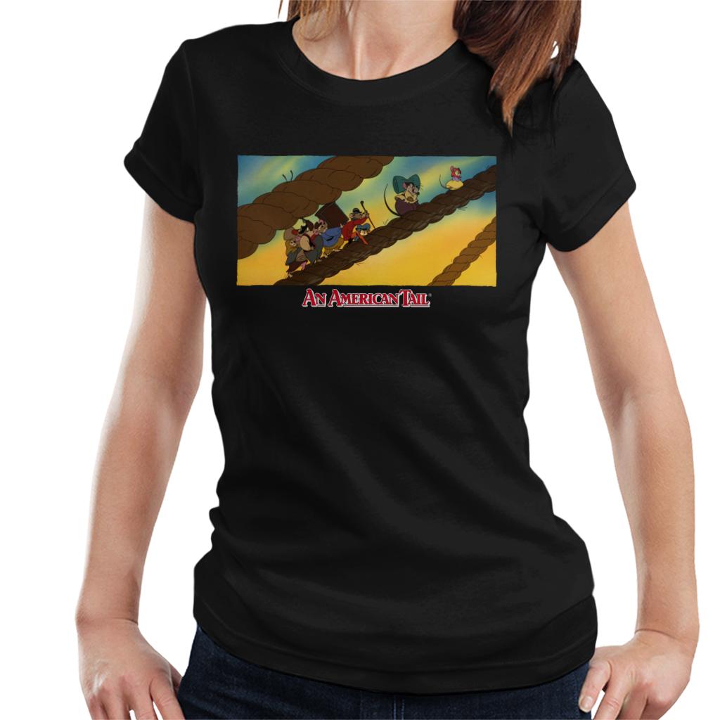 An American Tail Fievel And Family On Rope Women's T-Shirt product image 1