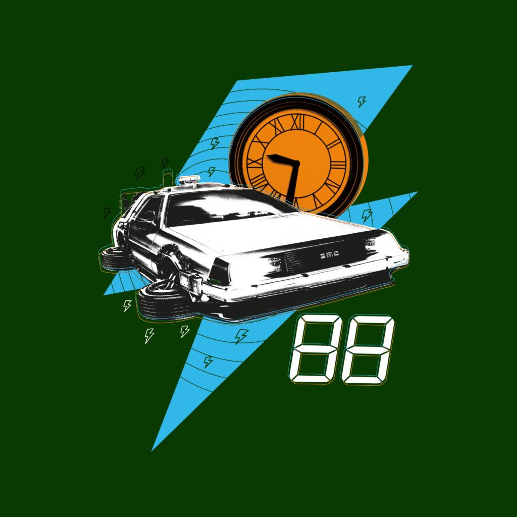 Back to the Future 88 Clock And Delorean Men's Hooded product image 5