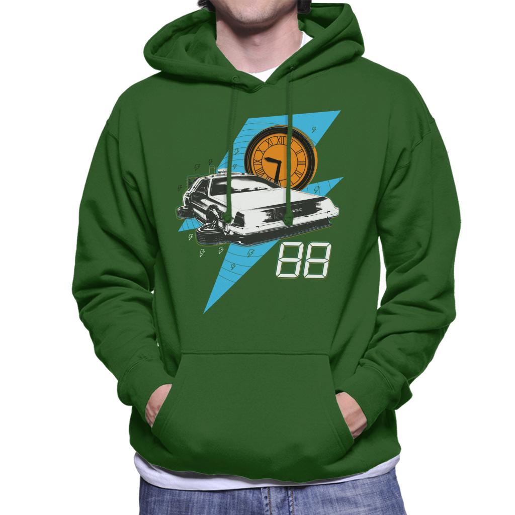 Back to the Future 88 Clock And Delorean Men's Hooded product image 4