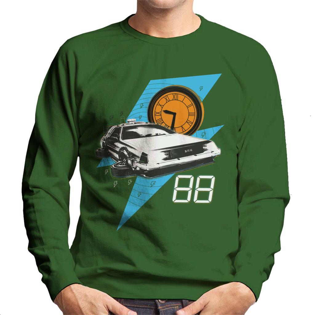 Back to the Future 88 Clock And Delorean Men's Sweatshirt product image 4