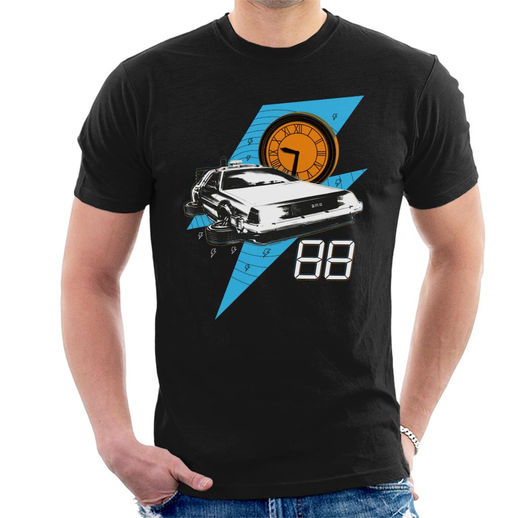 Back to the Future 88 Clock And Delorean Men's T-Shirt product image 1