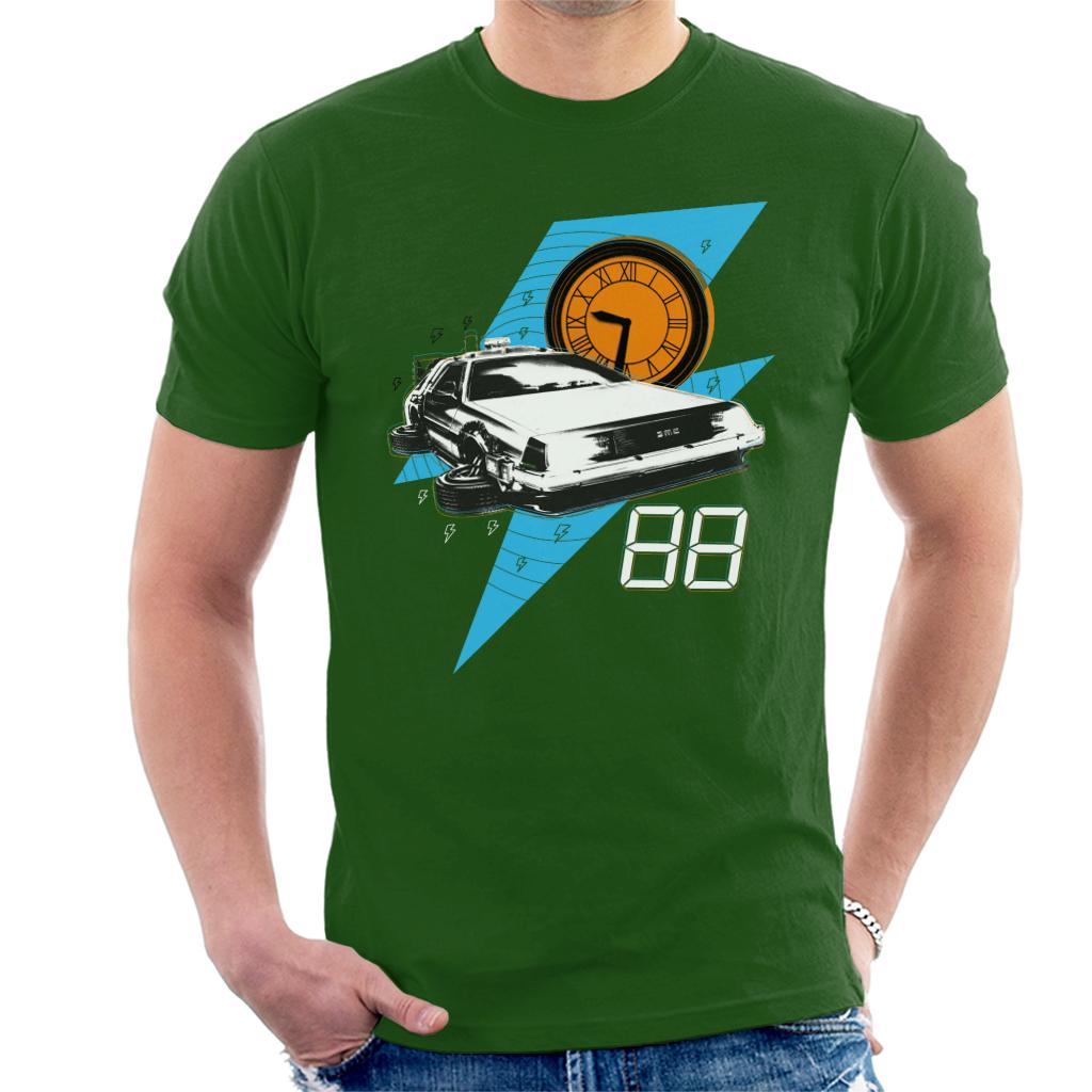 Back to the Future 88 Clock And Delorean Men's T-Shirt product image 4