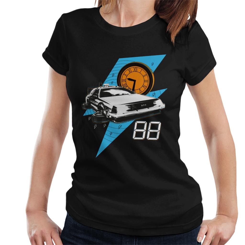 Back to the Future 88 Clock And Delorean Women's T-Shirt product image 1