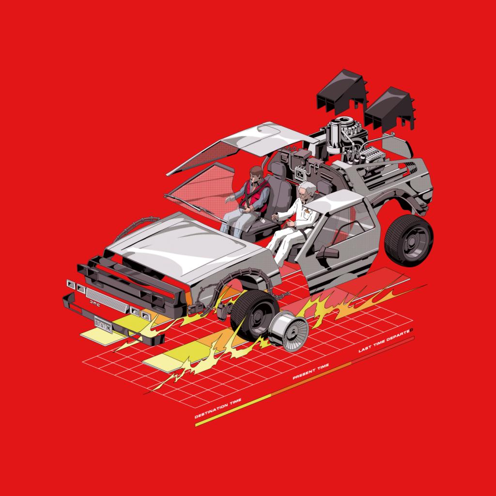 Back to the Future Delorean 3D Men's Hooded Sweatshirt product image 5