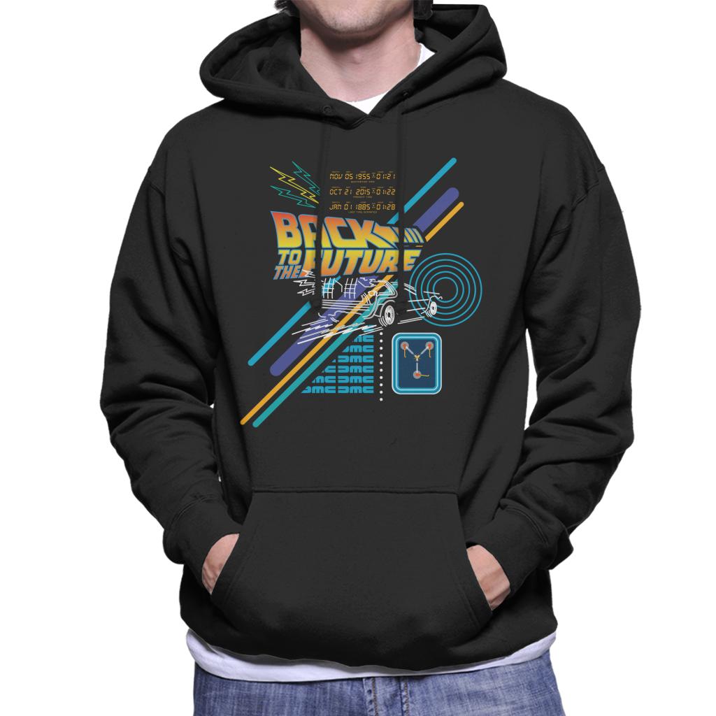 Back to the Future Delorean Outline Countdown Men's Hooded product image 1