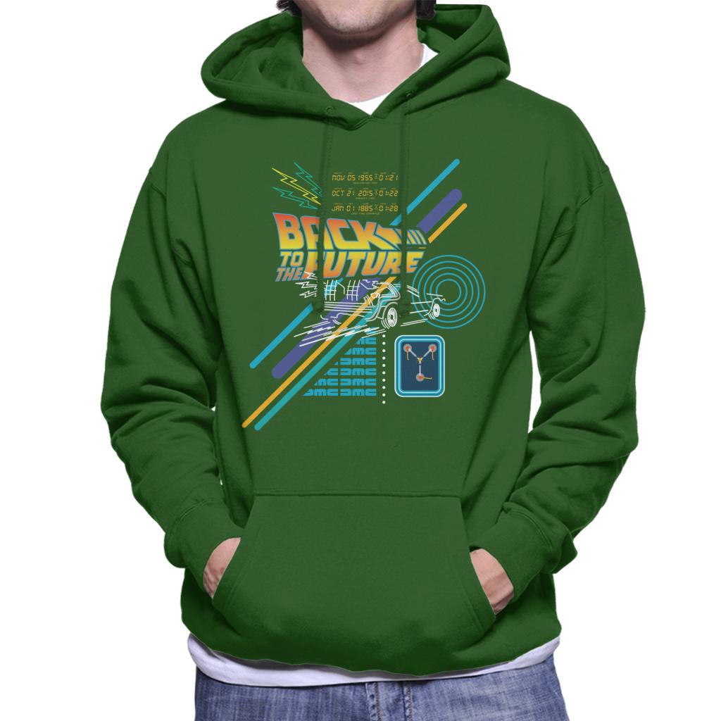 Back to the Future Delorean Outline Countdown Men's Hooded product image 4