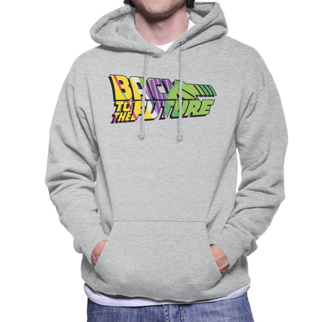 Back To The Future Striped Colourful Logo Men's Hooded product image 1
