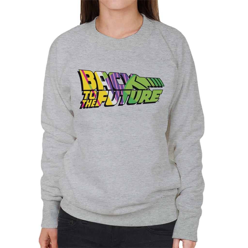 Back To The Future Striped Colourful Logo Women's Sweatshirt product image 1
