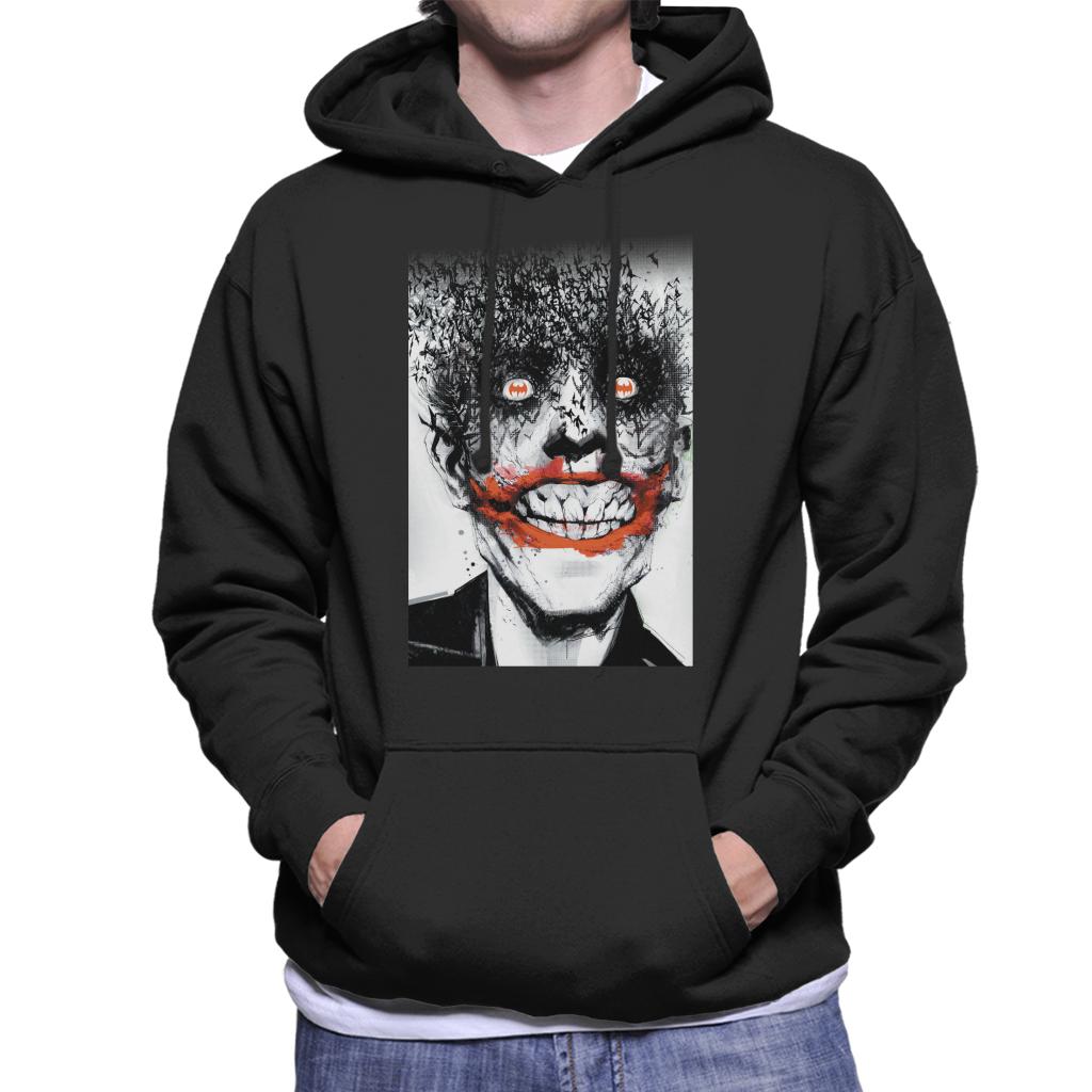 Batman Halloween Joker Face Made Of Bats Men's Hooded product image 1