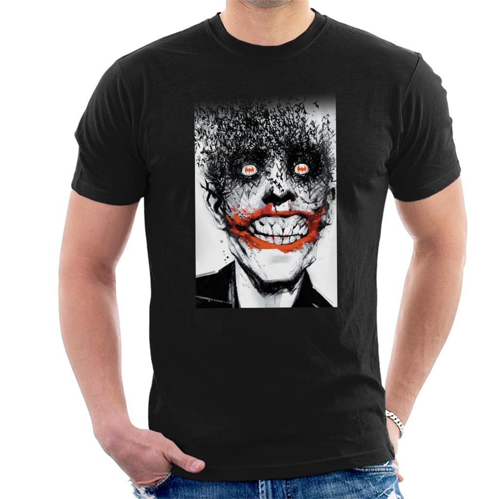 Batman Halloween Joker Face Made Of Bats Men's T-Shirt product image 1
