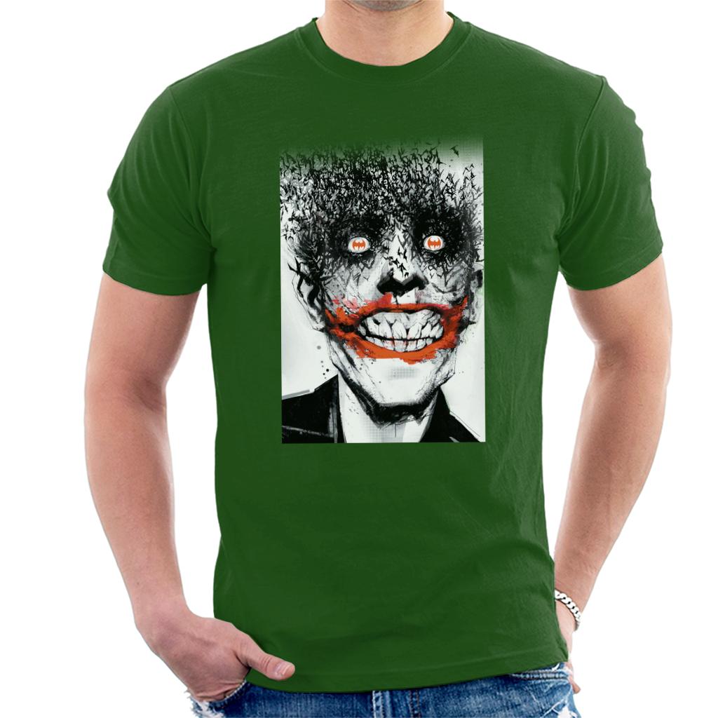 Batman Halloween Joker Face Made Of Bats Men's T-Shirt product image 4