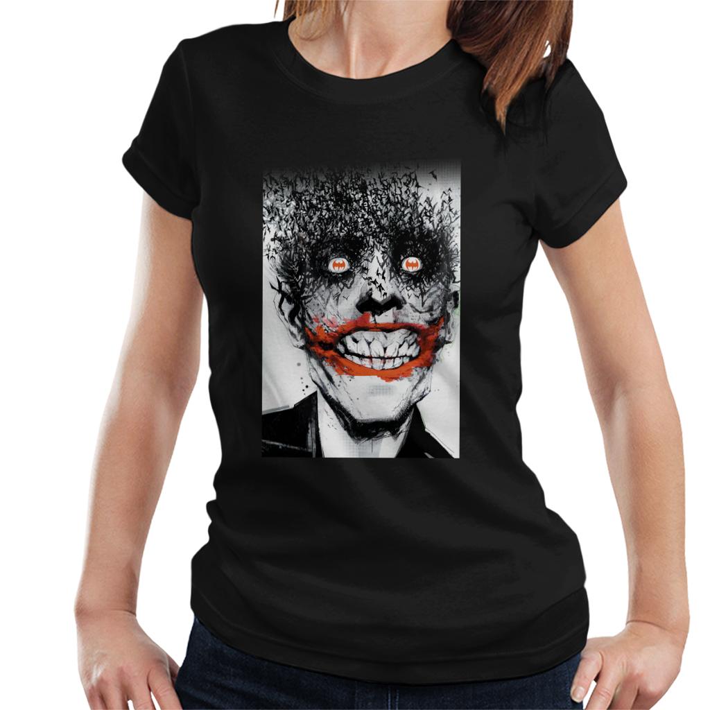 Batman Halloween Joker Face Made Of Bats Women's T-Shirt product image 1