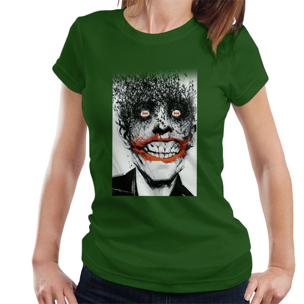 Batman Halloween Joker Face Made Of Bats Women's T-Shirt product image 4