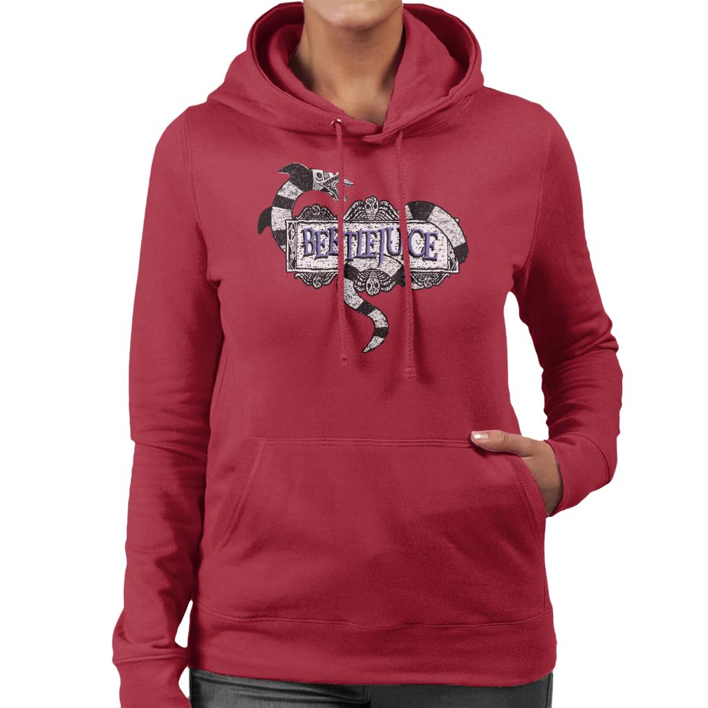 Beetlejuice Sandworm Logo Women's Hooded Sweatshirt product image 6