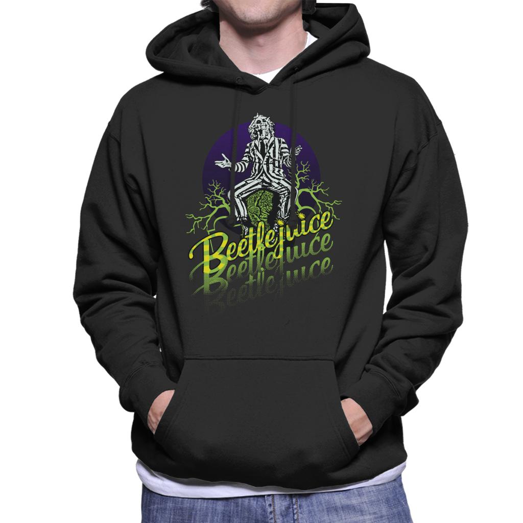 Beetlejuice Halloween Striped Suit Men's Hooded Sweatshirt product image 1