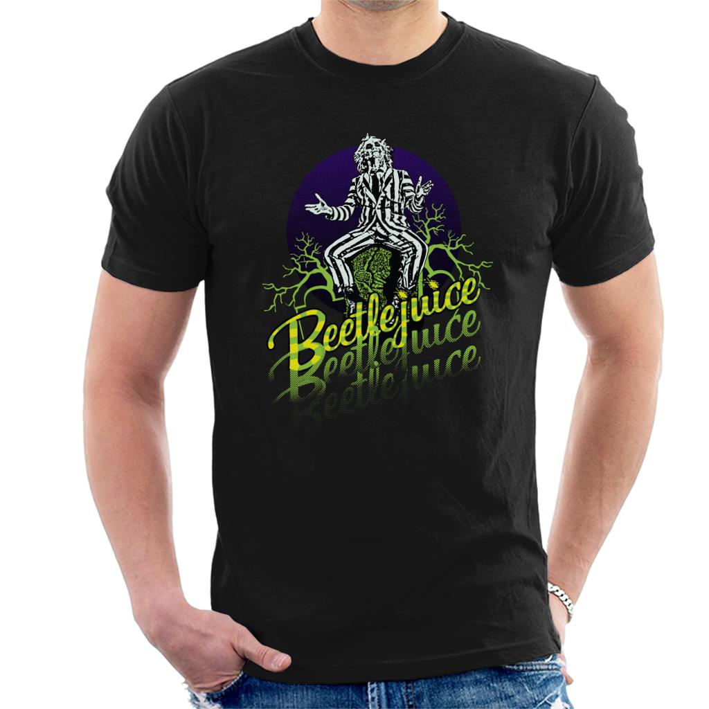Beetlejuice Halloween Striped Suit Men's T-Shirt product image 1