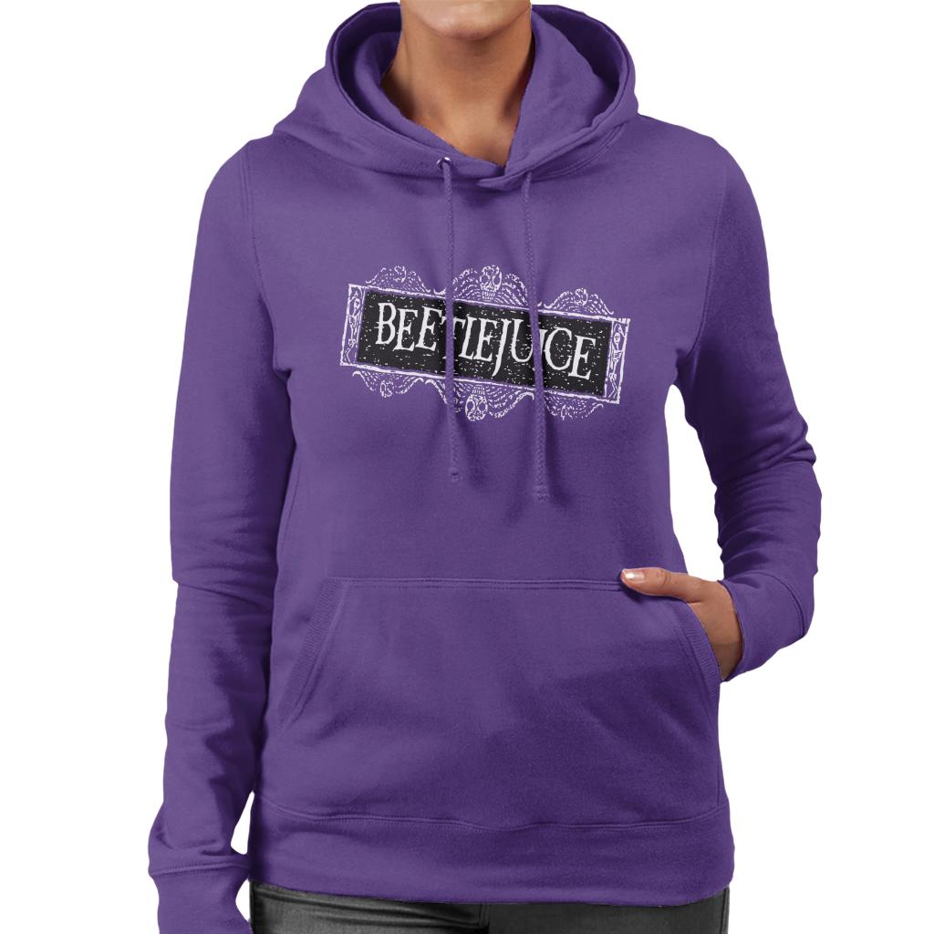 Beetlejuice Faded Halloween Logo Women's Hooded Sweatshirt product image 4