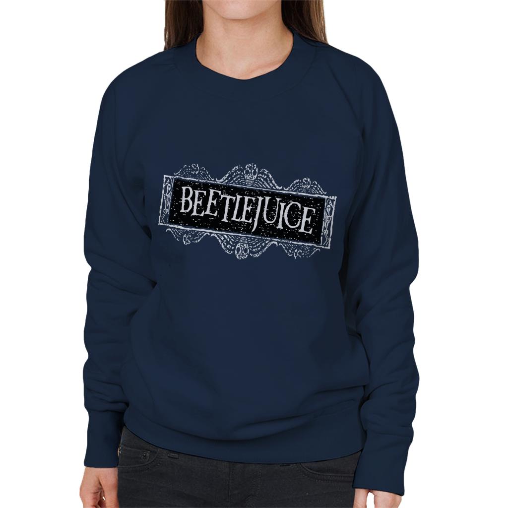 Beetlejuice Faded Halloween Logo Women's Sweatshirt product image 1