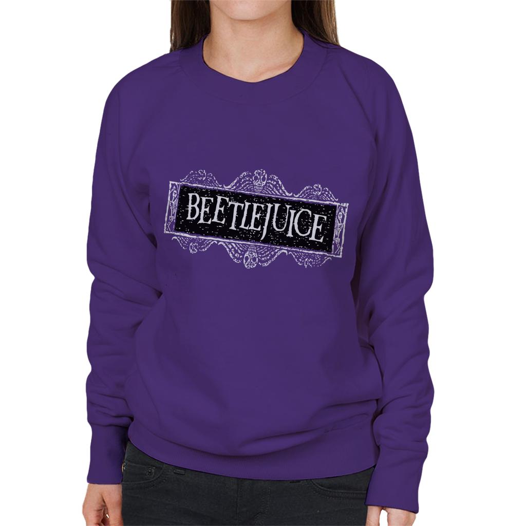 Beetlejuice Faded Halloween Logo Women's Sweatshirt product image 4