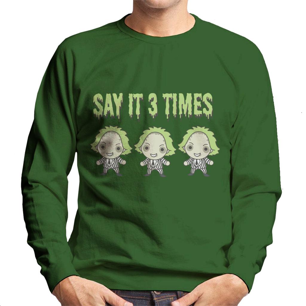Beetlejuice Halloween Say It Three Times Men's Sweatshirt product image 4