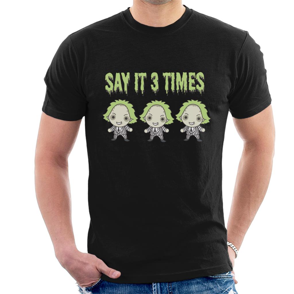 Beetlejuice Halloween Say It Three Times Men's T-Shirt product image 1