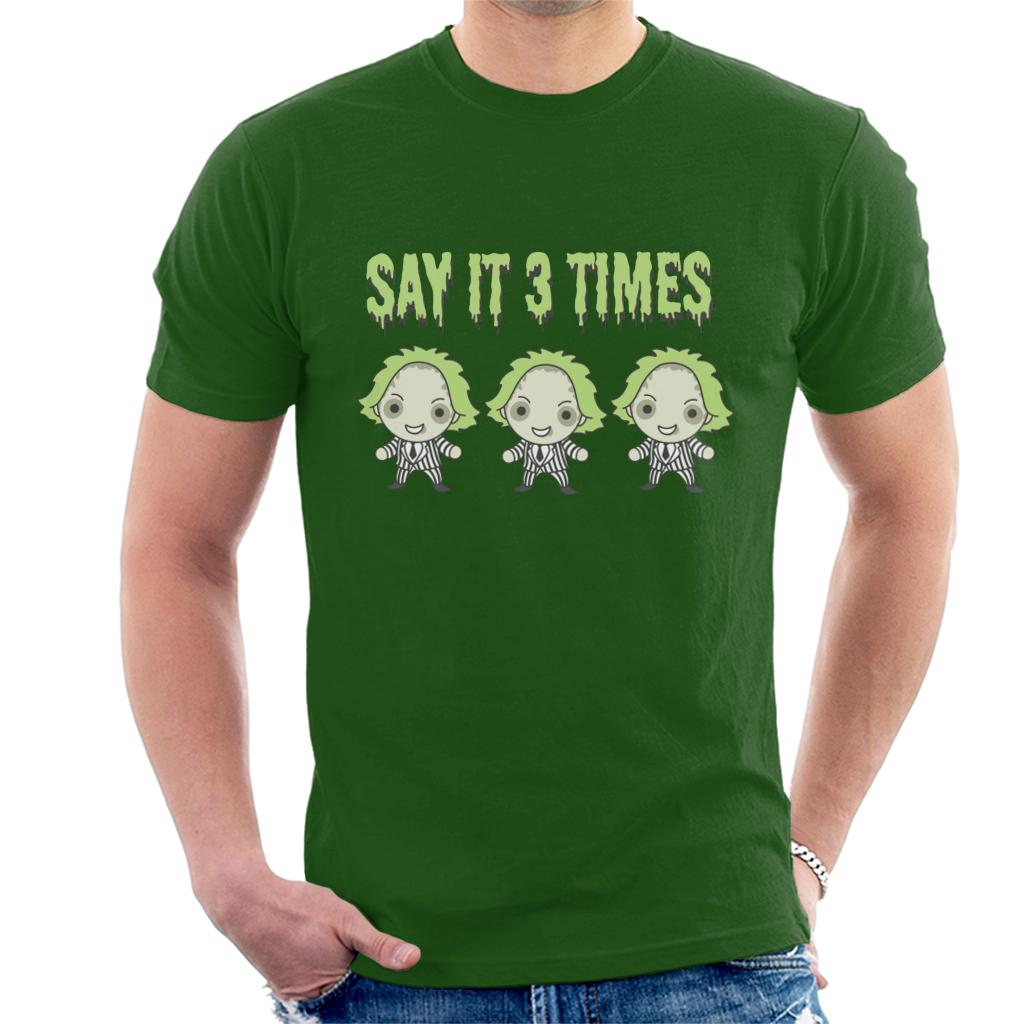 Beetlejuice Halloween Say It Three Times Men's T-Shirt product image 4