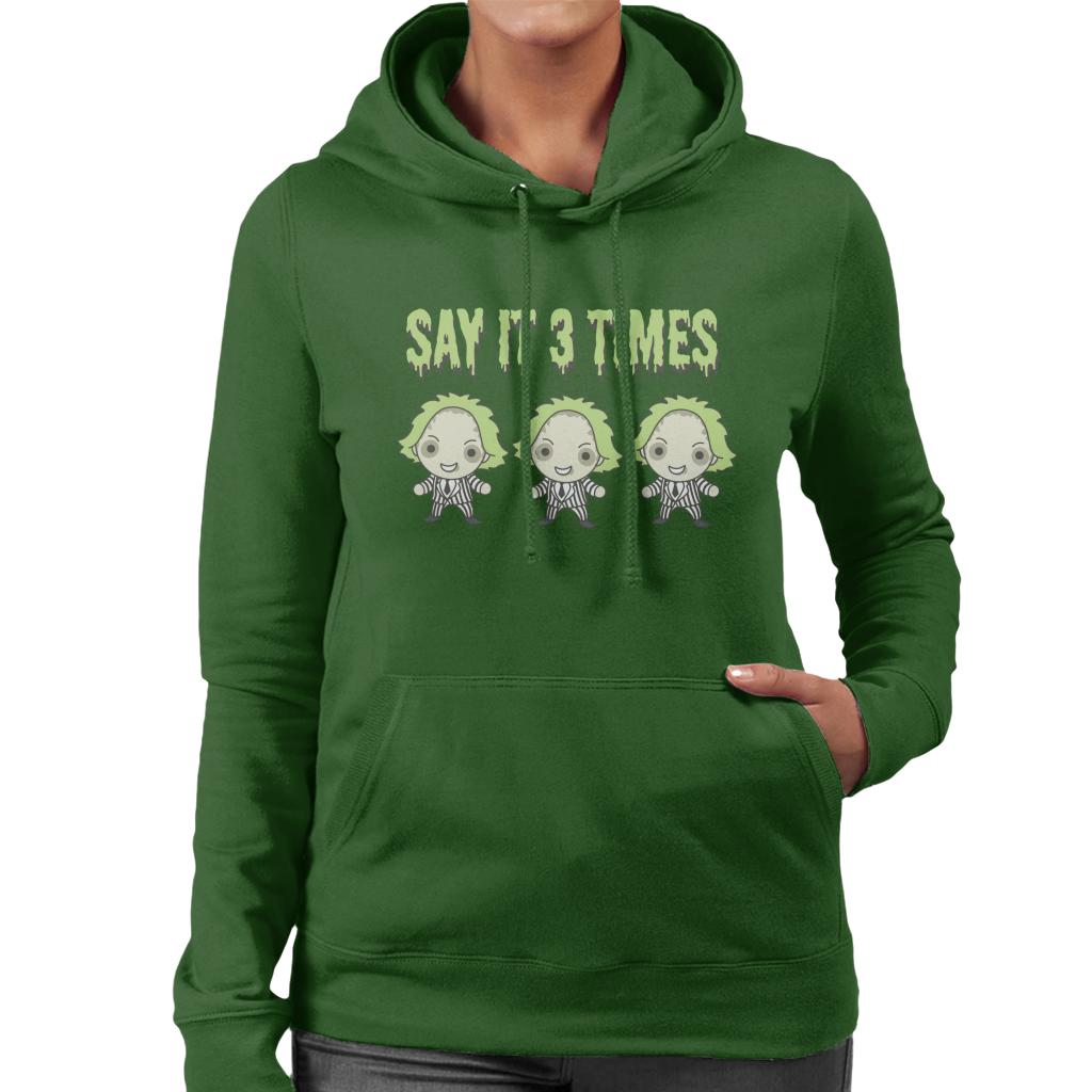 Beetlejuice Halloween Say It Three Times Women's Hooded product image 4