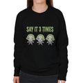 Beetlejuice Halloween Say It Three Times Women's Sweatshirt product image 1