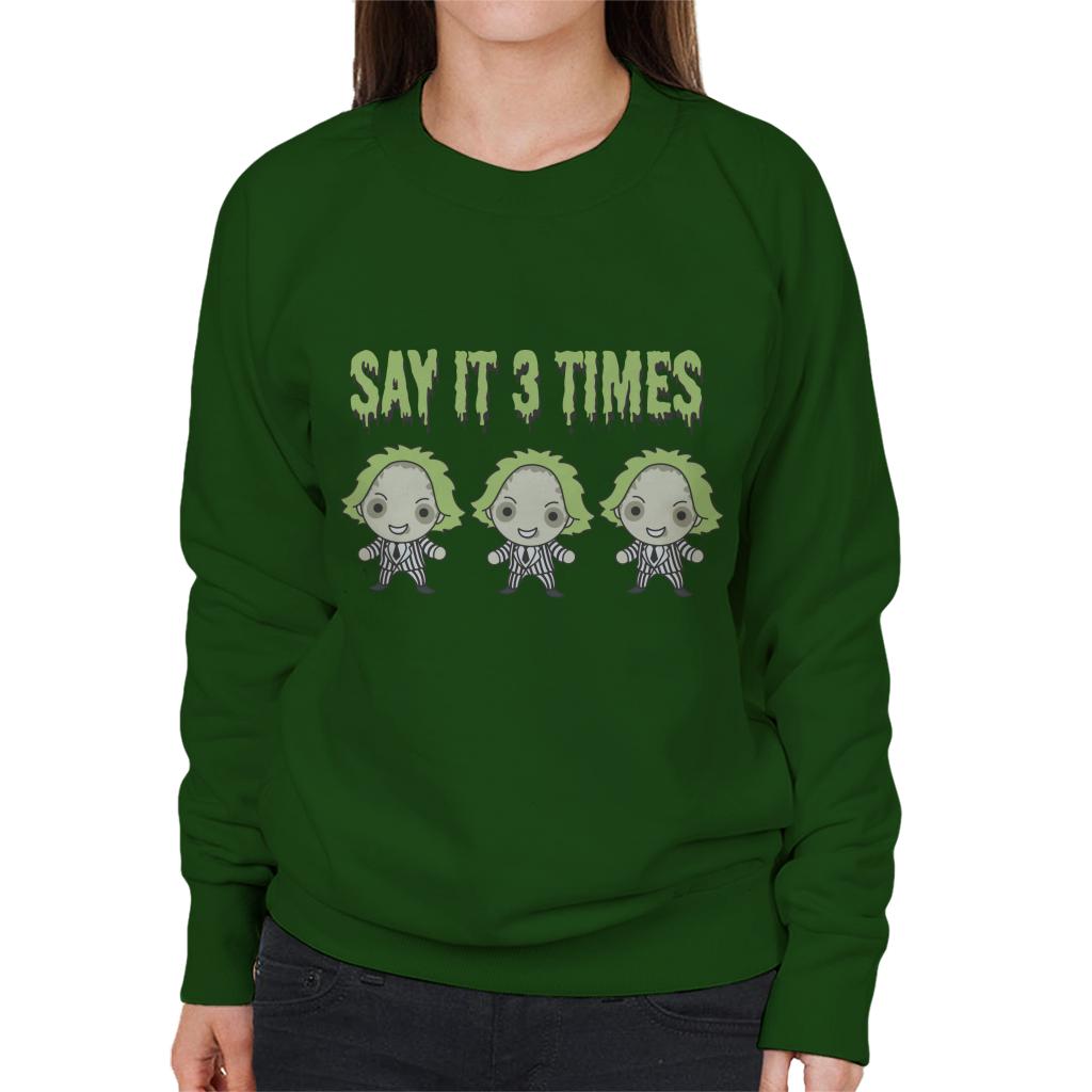 Beetlejuice Halloween Say It Three Times Women's Sweatshirt product image 4