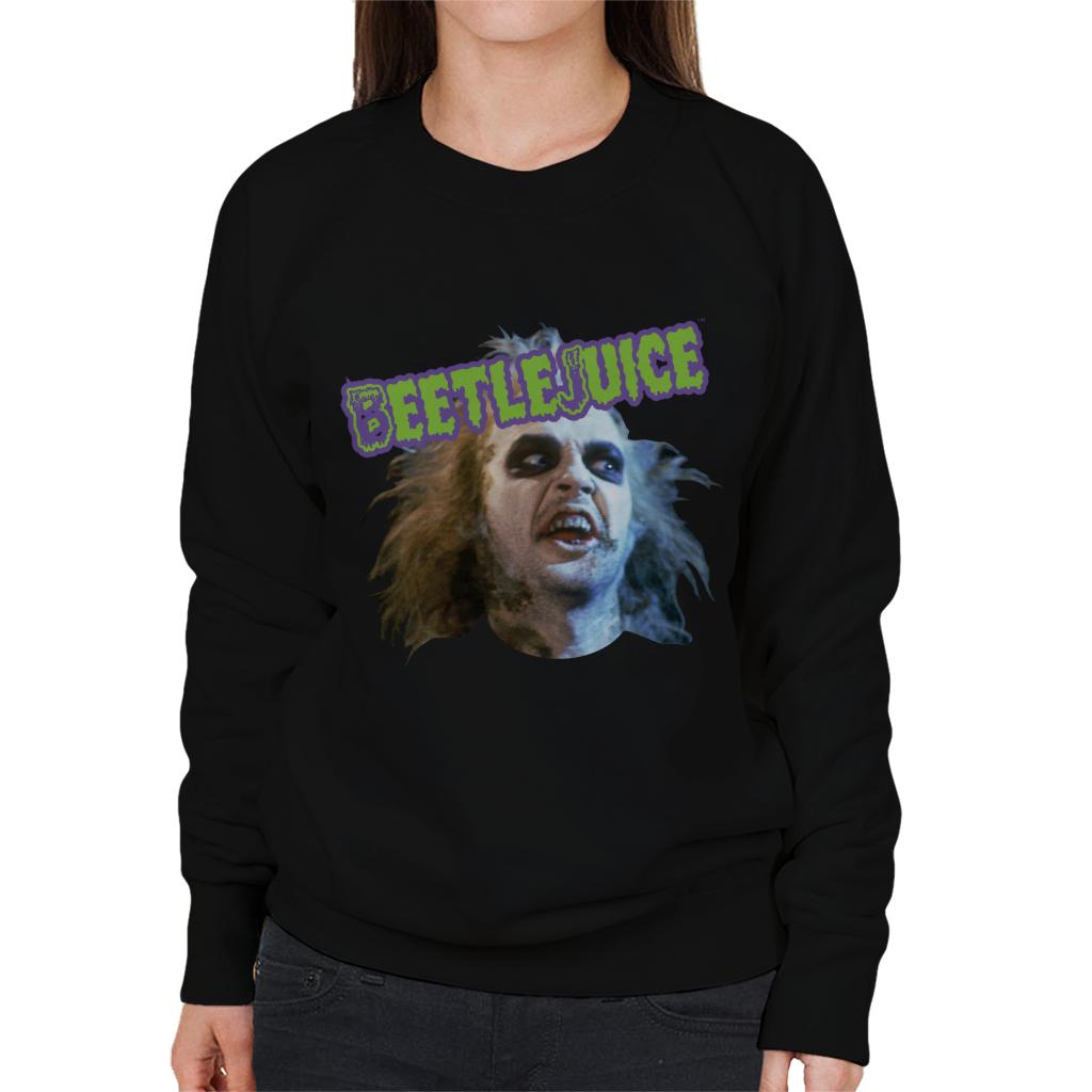 Beetlejuice Halloween Character Head Women's Sweatshirt product image 1