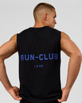Run Club FLXCotton Tank - Black-Electric Indigo